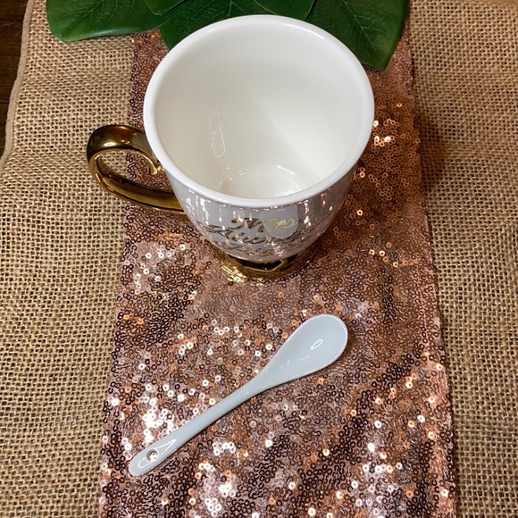 Carly & Rose porcelain tea cup and spoon - Picture 4 of 6